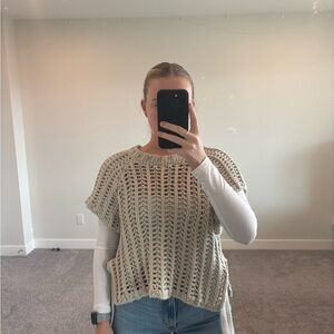 Zara Open Knit Sweater in Cream